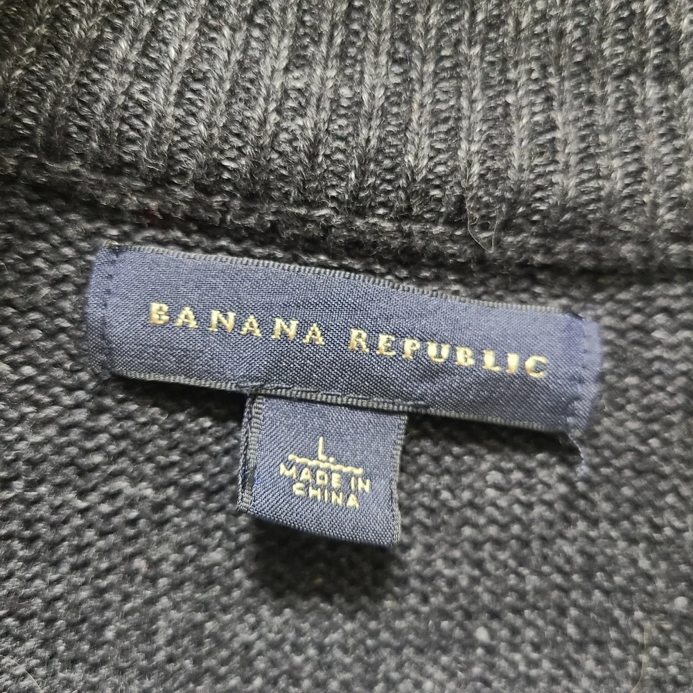Banana Republic Mens Full Zip Caridigan‎ Charcoal Gray Size L